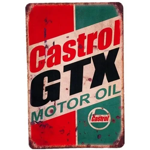 Castrol GTX Motor Oil Tin Sign - Castrol Oil Gtx 评论和价格